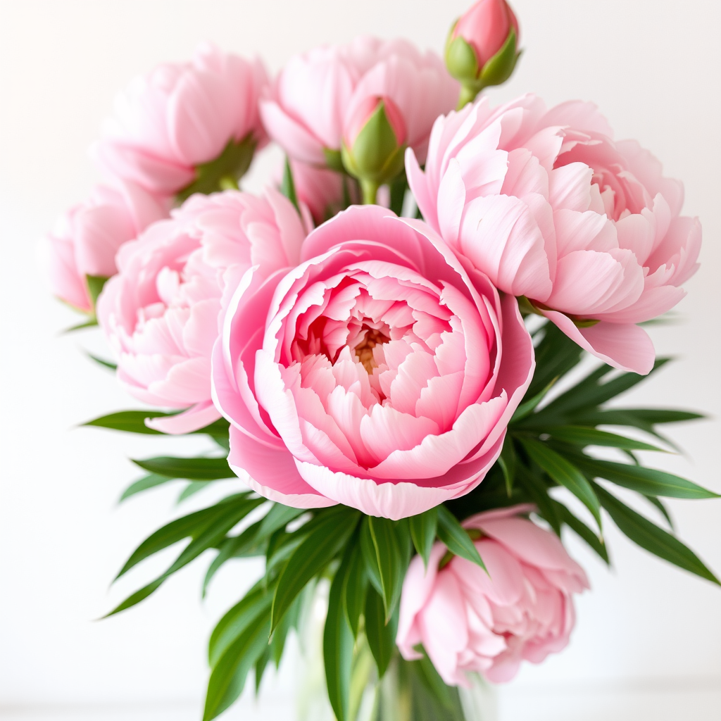 obraz generowany we flux - bouquet of pink peonies